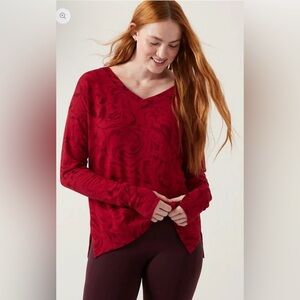 Athleta Coaster Luxe V-Neck Sweatshirt – Size Small